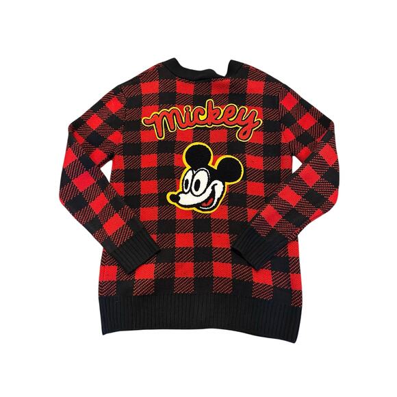 Disney x Forever 21 Varsity Mickey Mouse Patch Cardigan Buffalo Plaid Size M - Picture 3 of 11